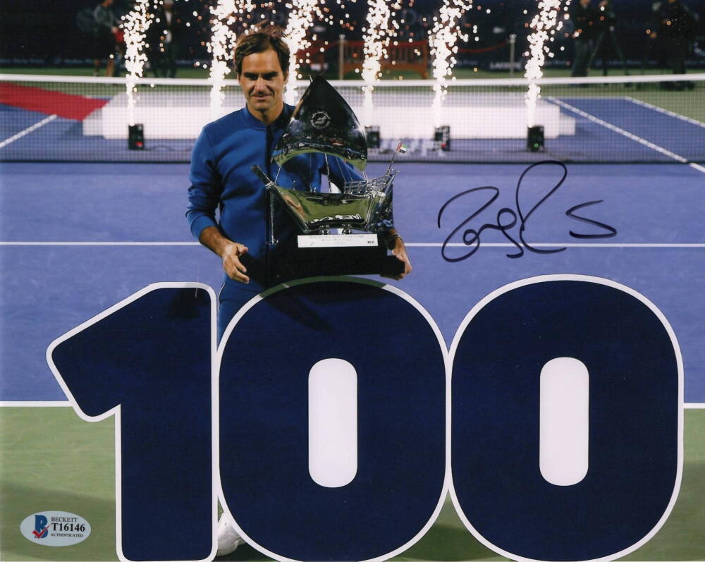 Roger Federer Signed Autograph 8x10 Photo - Wimbledon Tennis Champion w/ Beckett
