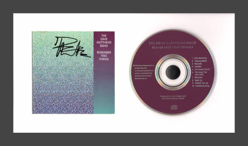 Dave Matthews Signed Autograph Remember Two Things Framed CD Display - JSA COA
