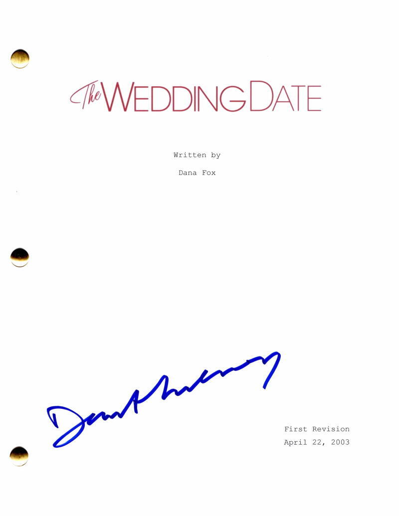 Dermot Mulroney Signed Autograph The Wedding Date Movie Script w/ Debra Messing
