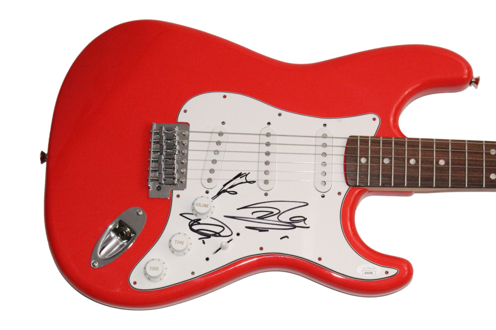 Tokio Hotel Band Signed Autograph Fender Guitar - Tom Kaulitz Bill & Georg JSA
