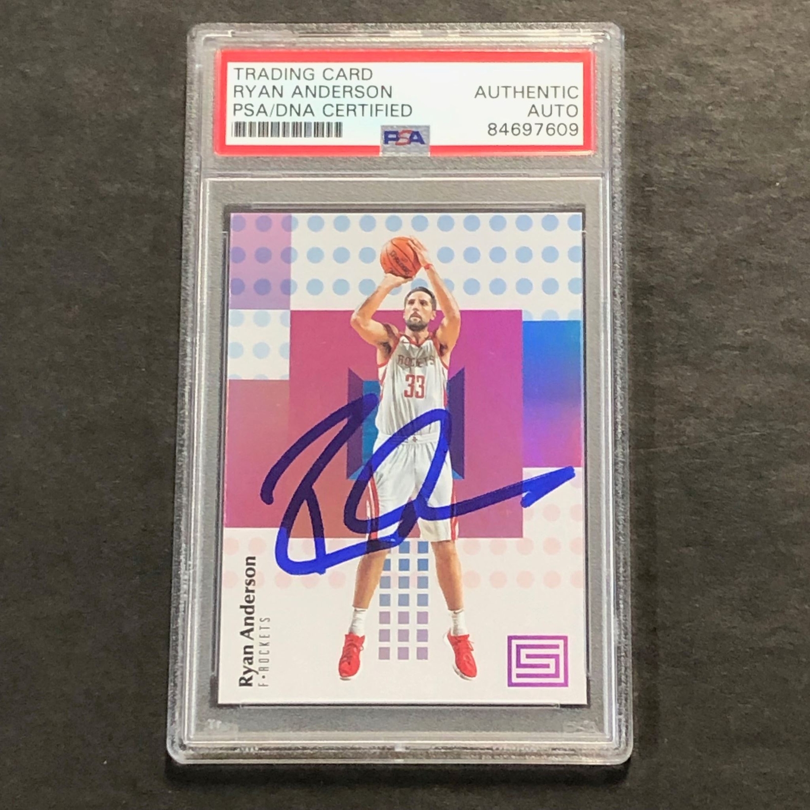 2017-18 Panini Status #73 Ryan Anderson Signed Card AUTO PSA Slabbed Rockets
