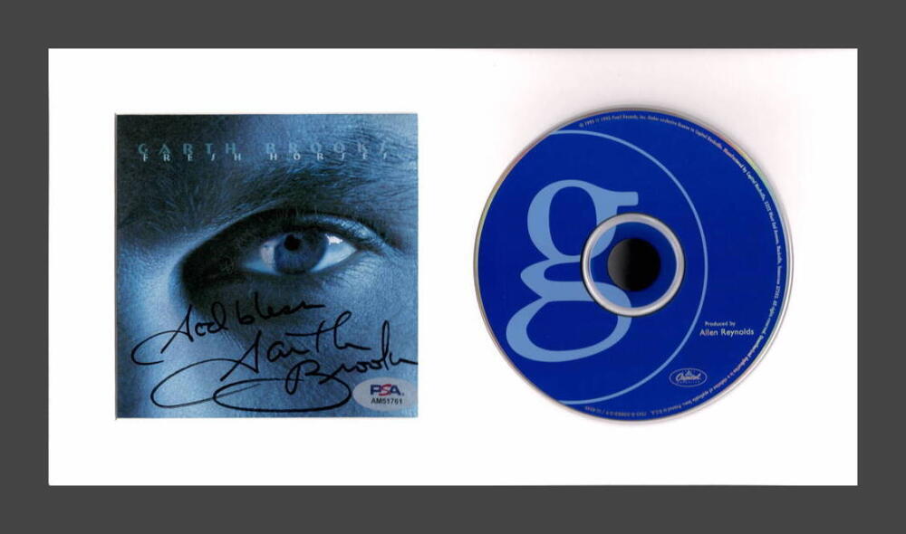 Garth Brooks Signed Autograph Fresh Horses Framed CD Display Ready to Hang! PSA
