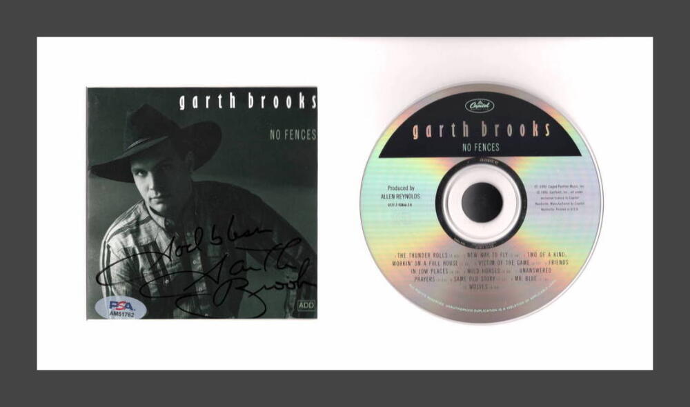 Garth Brooks Signed Autograph No Fences Framed CD Display Ready to Hang! PSA COA
