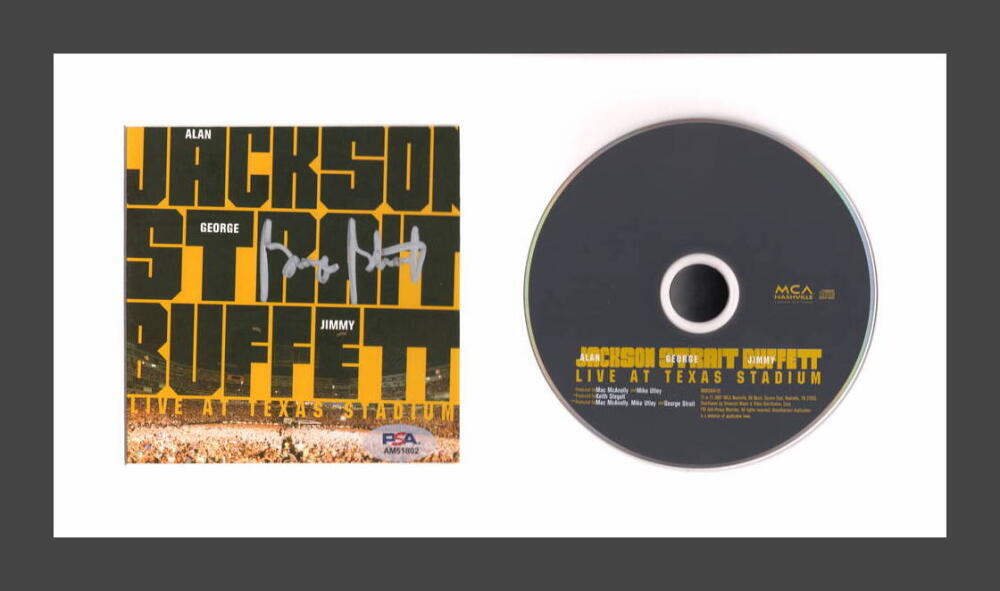 George Strait Signed Autograph Live at Texas Stadium Framed CD Display PSA COA
