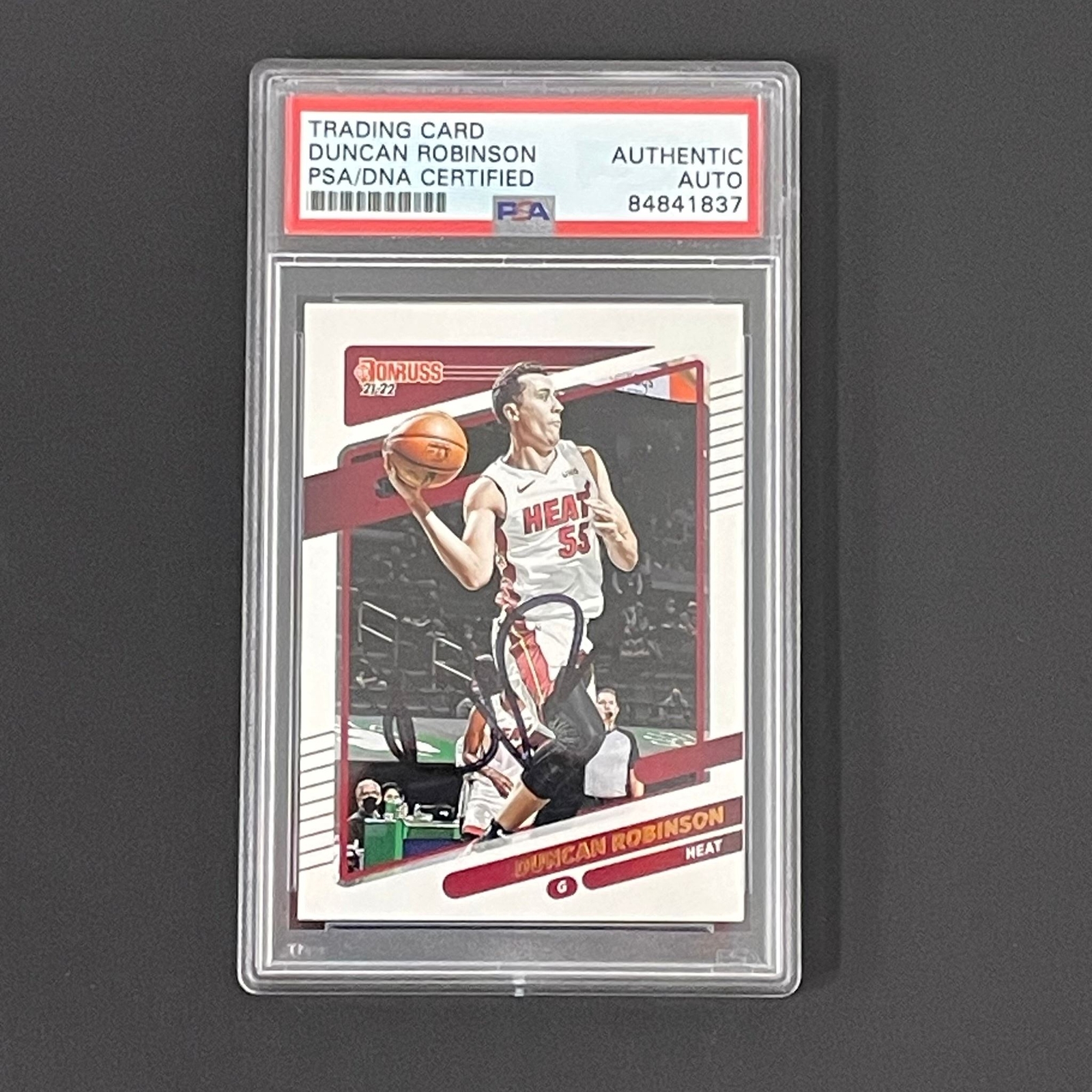 2020-21 Panini Donruss #107 Duncan Robinson Signed Card AUTO PSA Slabbed Heat
