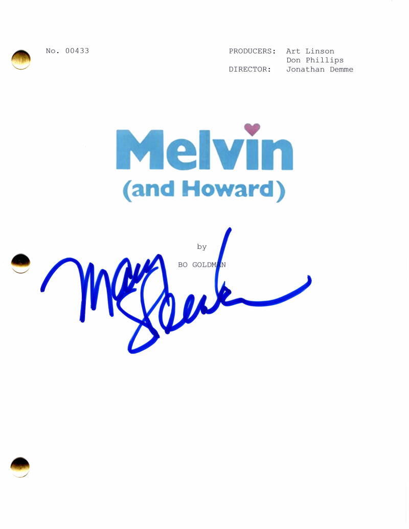 Mary Steenburgen Signed Autograph Melvin and Howard Full Movie Script
