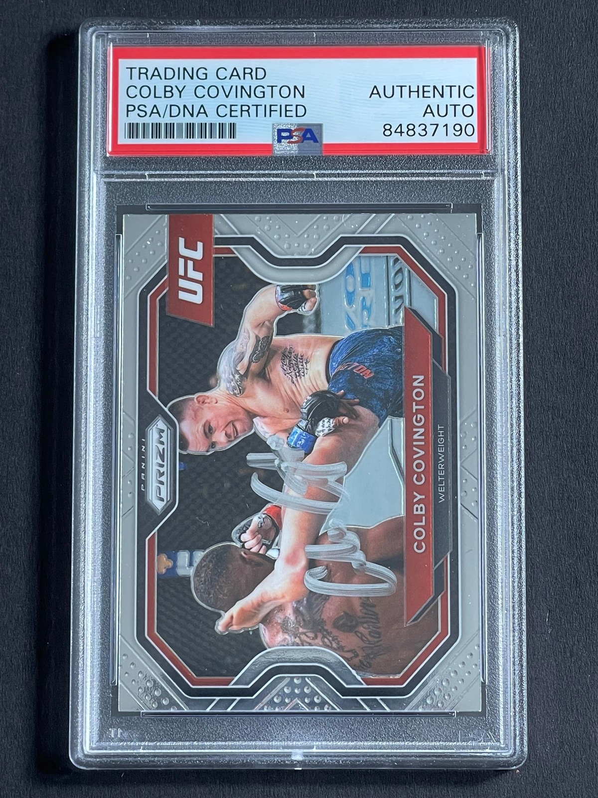 2021 Panini Prizm #116 Colby Covington Signed Card PSA Slabbed UFC

