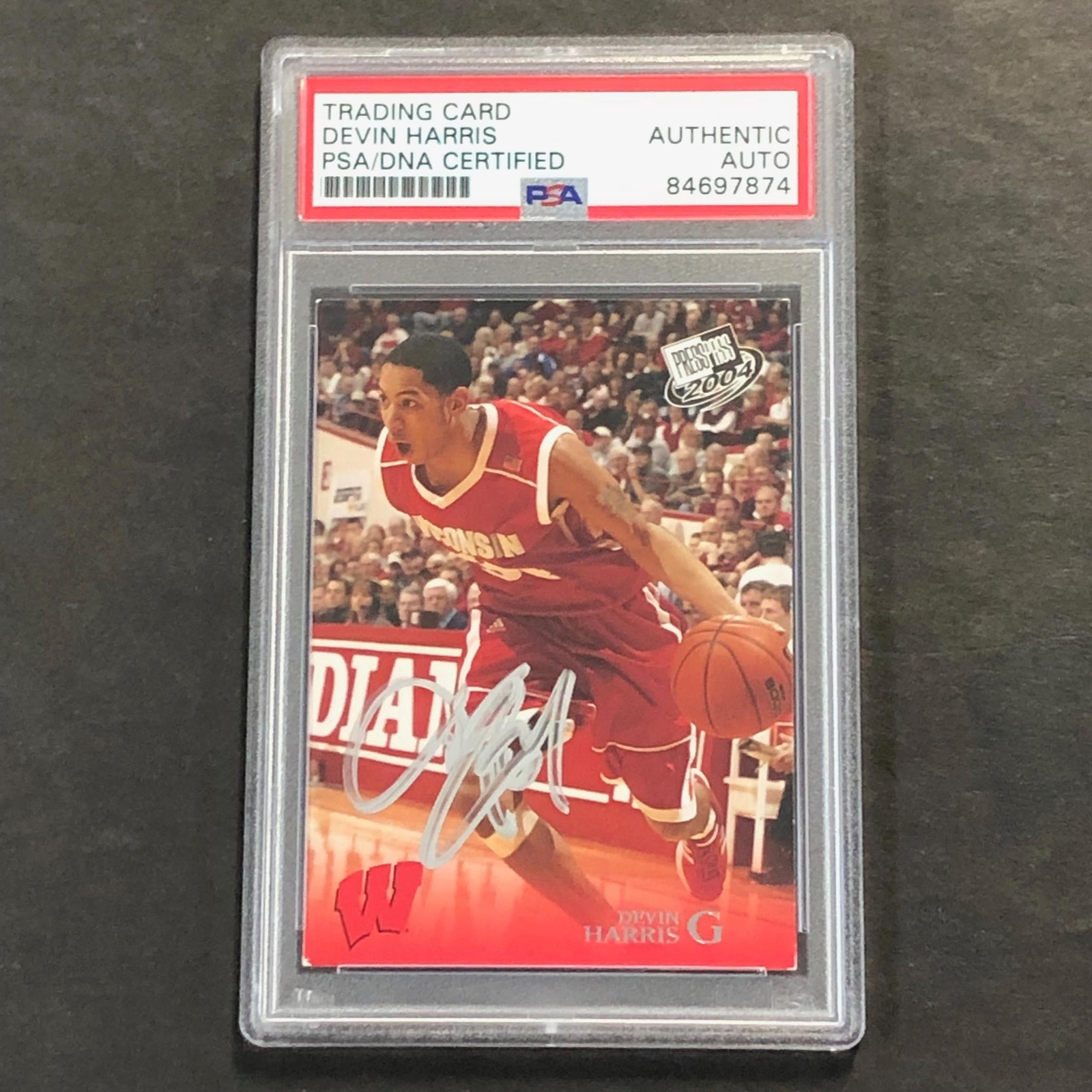2004 Press Pass #14 Devin Harris Signed Card AUTO PSA Slabbed
