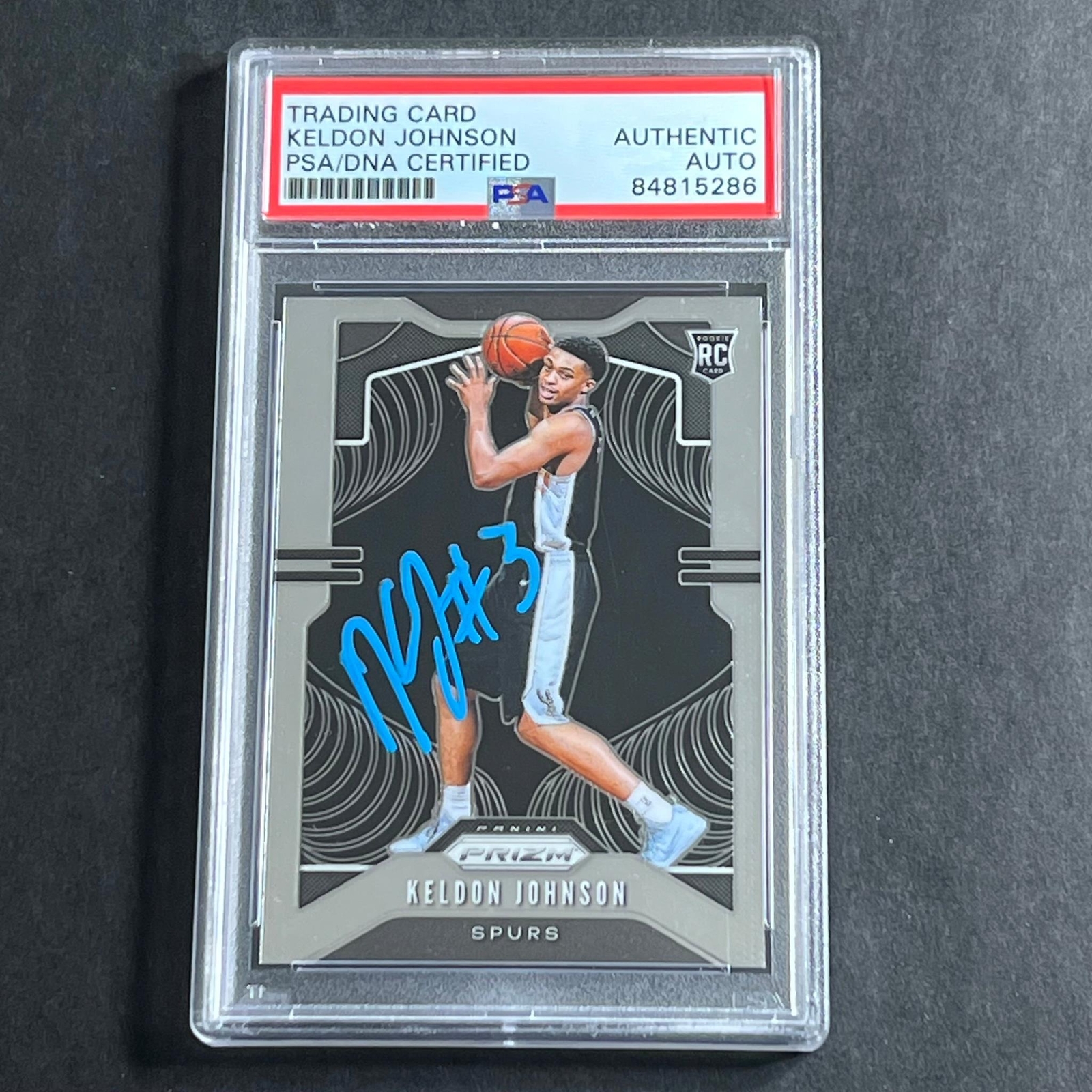 2019-20 Panini Prizm #273 Keldon Johnson Signed Card PSA Slabbed RC Spurs
