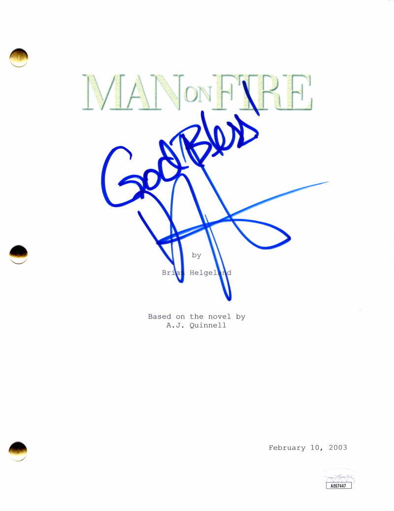 Denzel Washington Signed Autograph Man on Fire Full Movie Script w/ JSA COA
