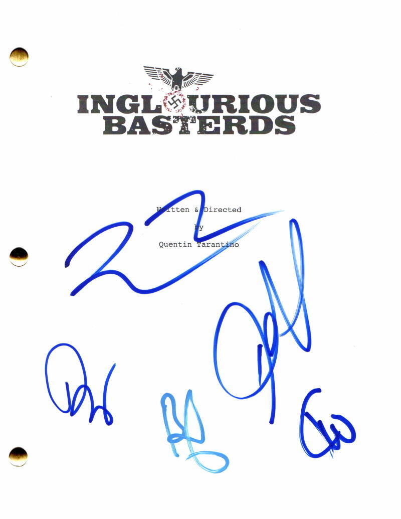 Quentin Tarantino Brad Pitt +3 Signed Autograph Inglourious Basterds Script JSA
