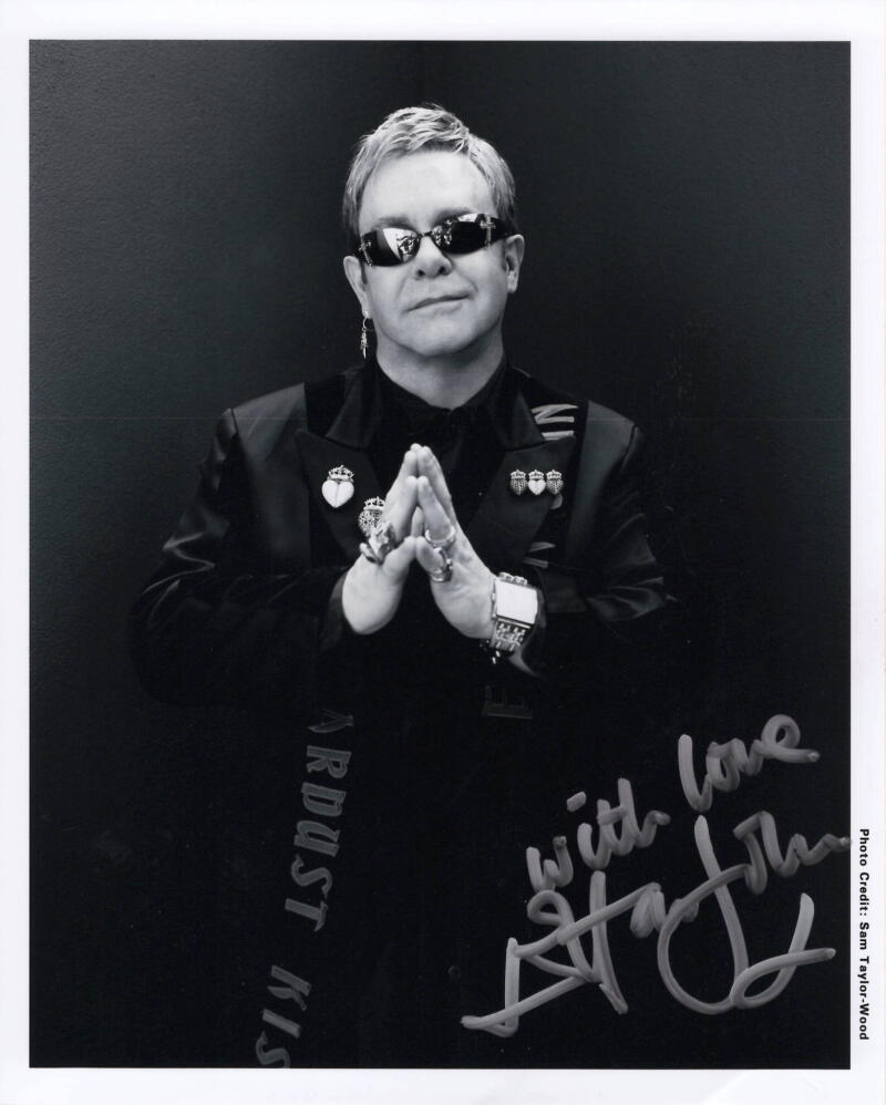 Elton John Signed Autograph 8x10 Photo - Goodbye Yellow Brick Road w/ JSA COA
