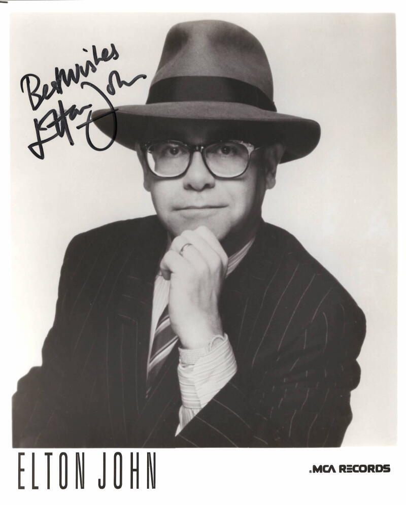 Elton John Signed Autograph 8x10 Photo Goodbye Yellow Brick Road Singer JSA COA
