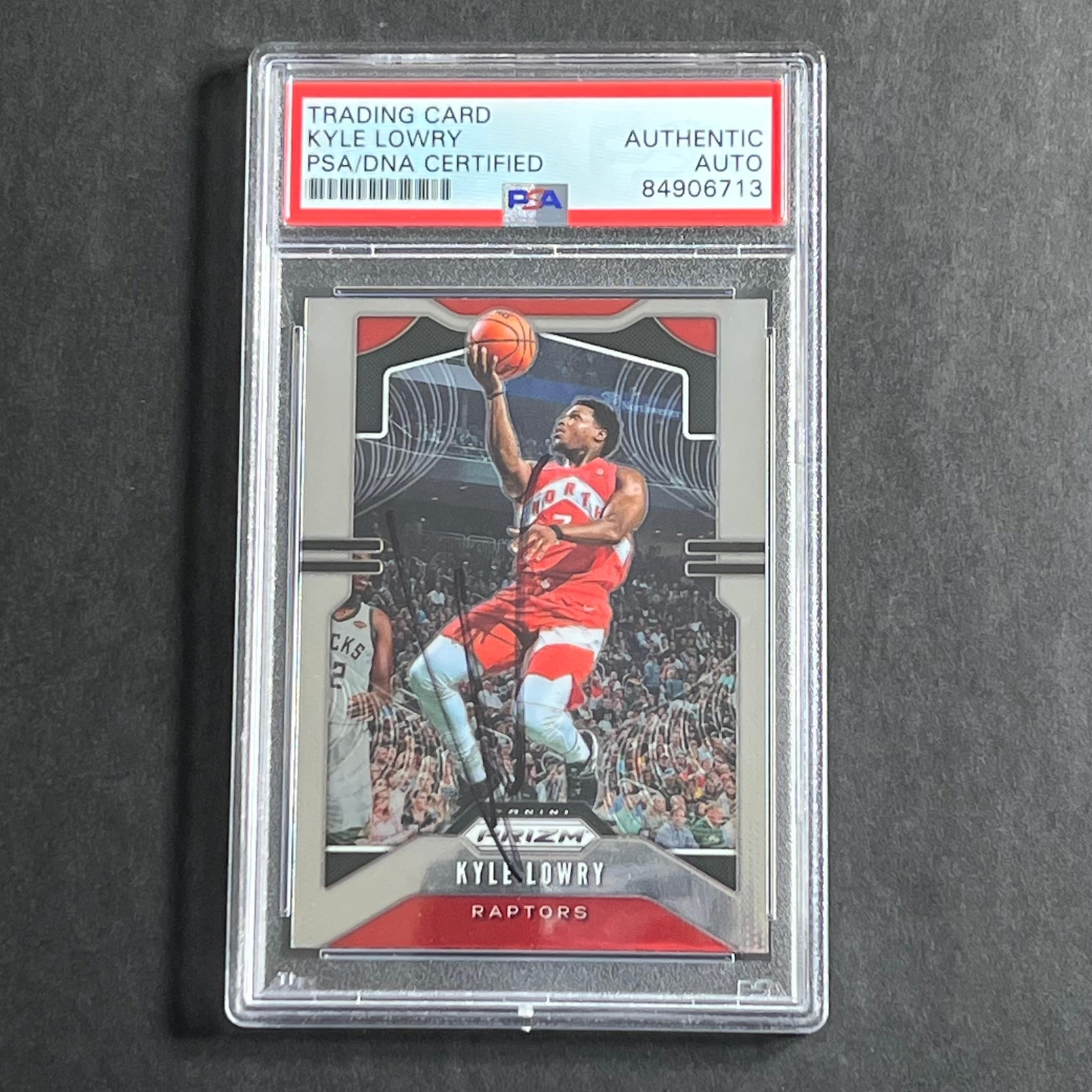 2019-20 Panini Prizm #155 Kyle Lowry Signed Card PSA Slabbed Raptors
