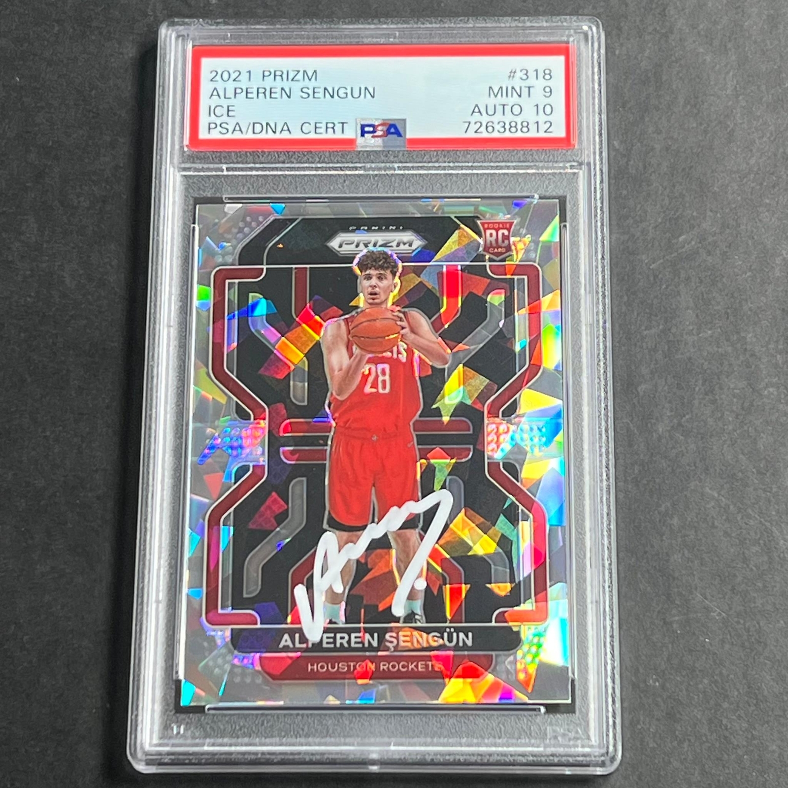 2021-22 Panini Prizm Ice #318 Alperen Sengun Auto 10 Card 9 PSA Slabbed RC Rocke
