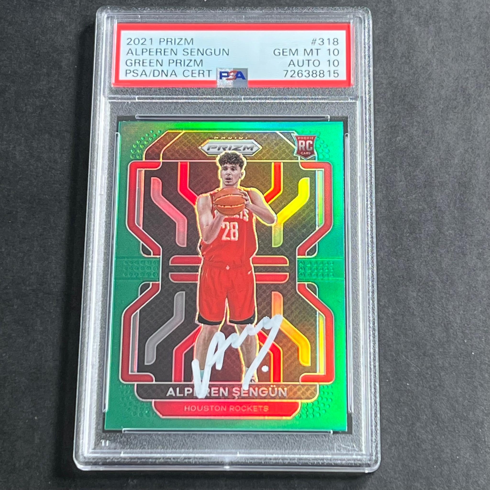 2021-22 Panini Prizm Green #318 Alperen Sengun Auto 10 Card 10 PSA Slabbed RC Ro
