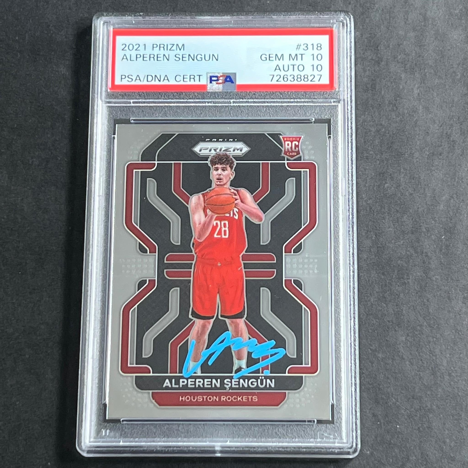 2021-22 Panini Prizm #318 Alperen Sengun Auto 10 Card 10 PSA Slabbed RC Rockets
