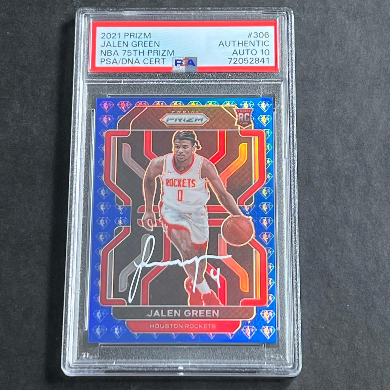 2021-22 Panini Prizm NBA 75th #306 Jalen Green Auto Grade 10 PSA Slabbed RC Rock
