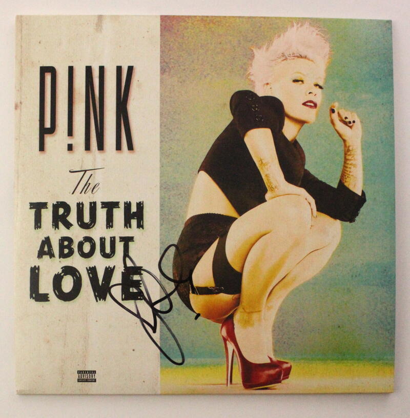 Pink P!nk Signed Autograph Album Vinyl Record The Truth About Love w/ JSA COA
