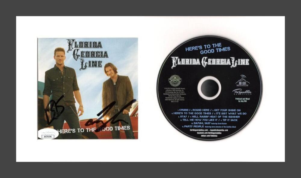 Florida Georgia Line Signed Autograph Framed CD Here's to the Good Times JSA COA
