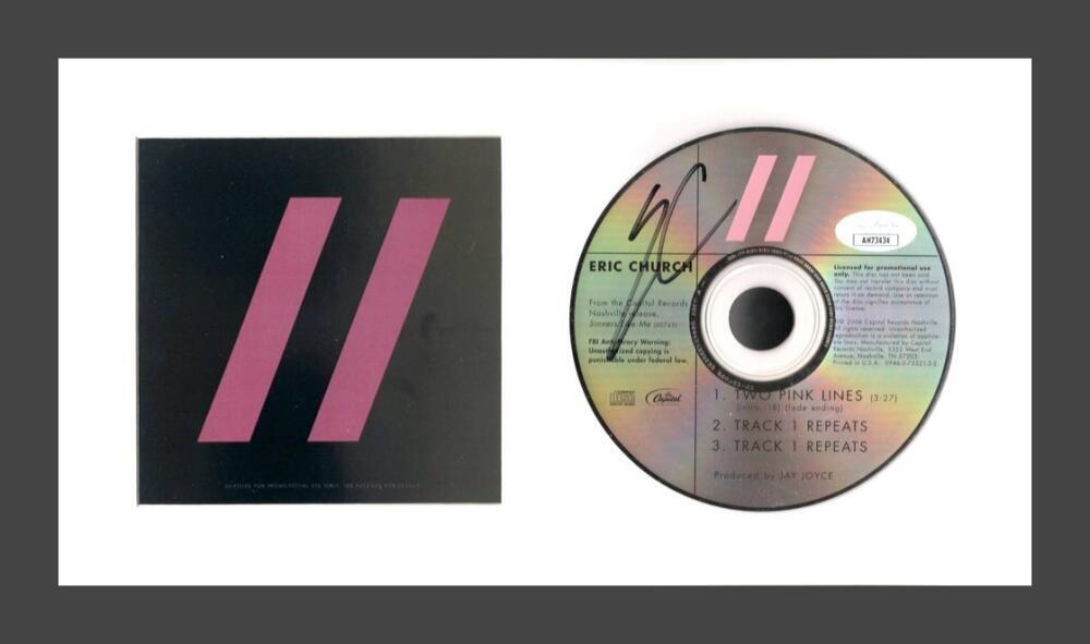 Eric Church Signed Autograph Framed CD Display Two Pink Lines Ready to Hang! JSA
