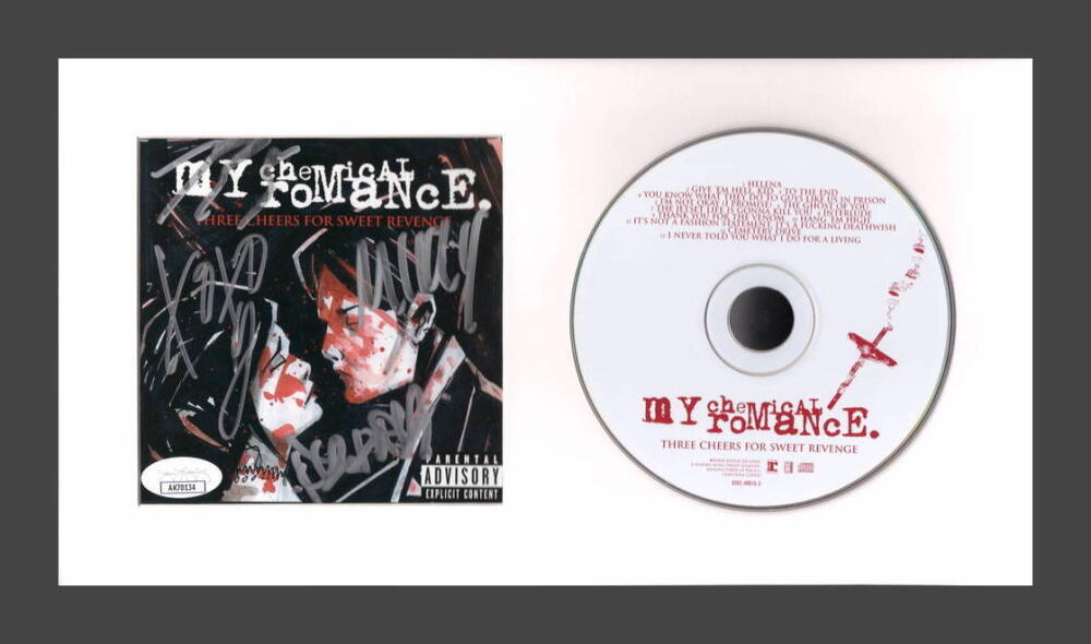 My Chemical Romance Band Signed Autograph Framed Three Cheers Sweet Revenge JSA
