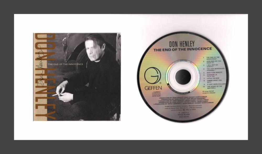 Don Henley Eagles Signed Autograph The End of the Innocence Framed CD JSA COA
