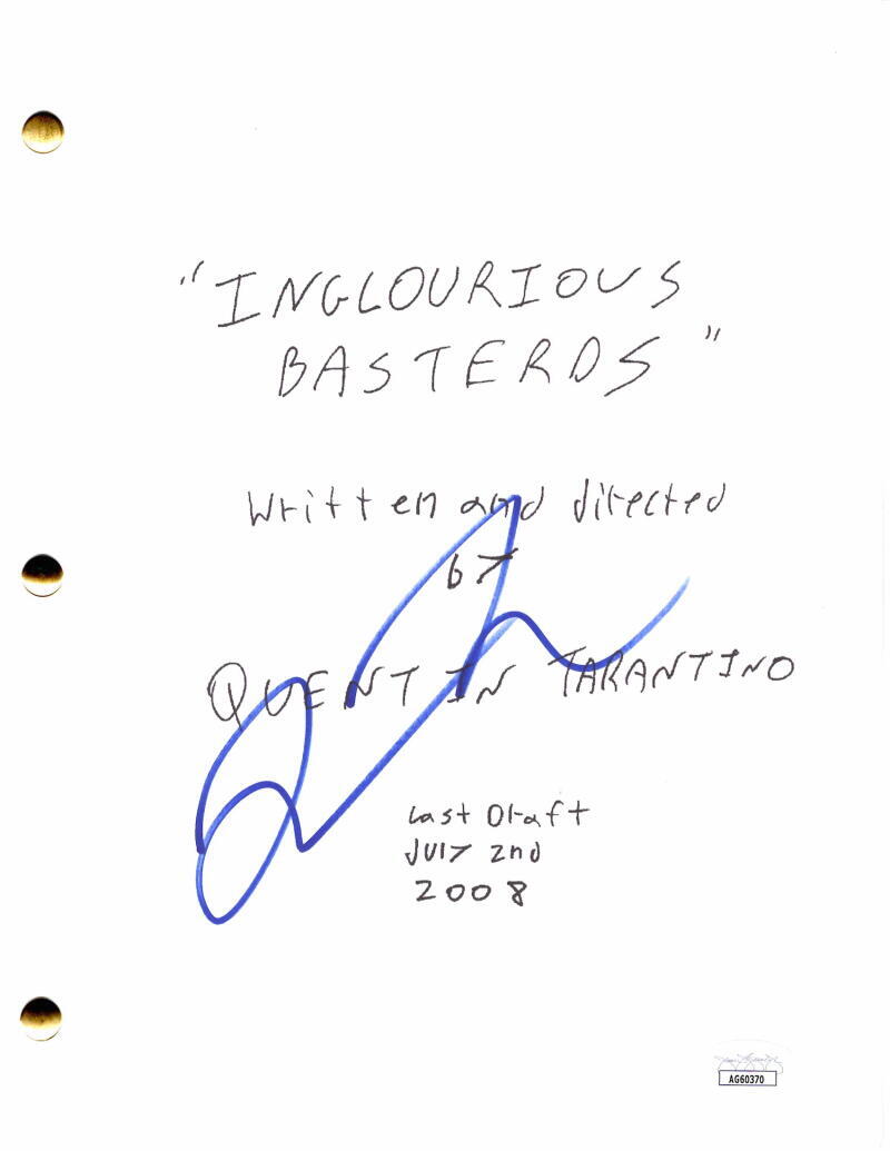 Quentin Tarantino Signed Autograph Inglourious Basterds Full Movie Script w/ JSA
