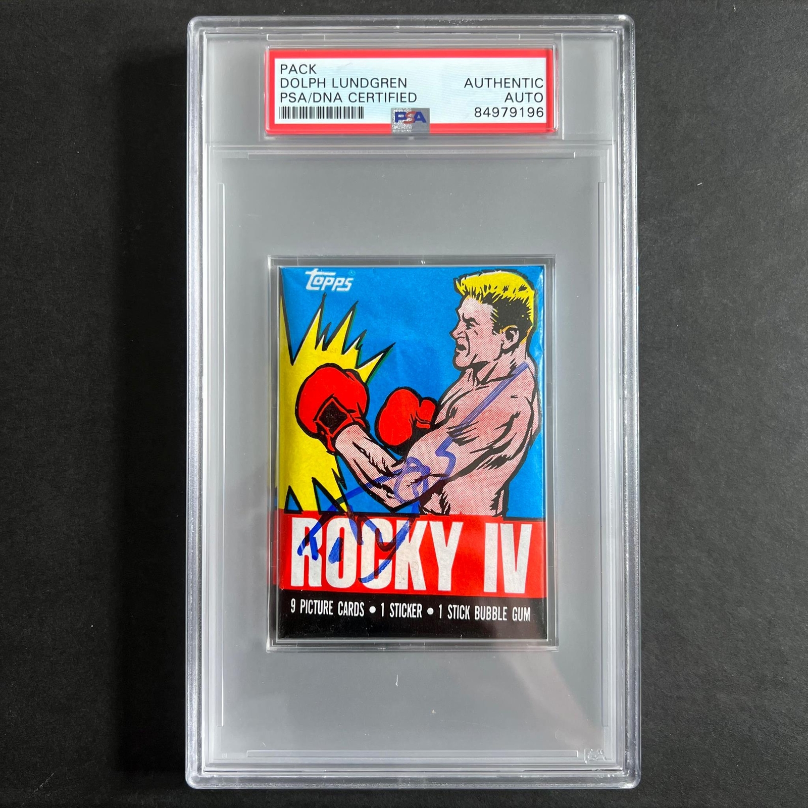1985 Topps Rocky IV Signed Pack Dolph Lundgren PSA Ivan Drago
