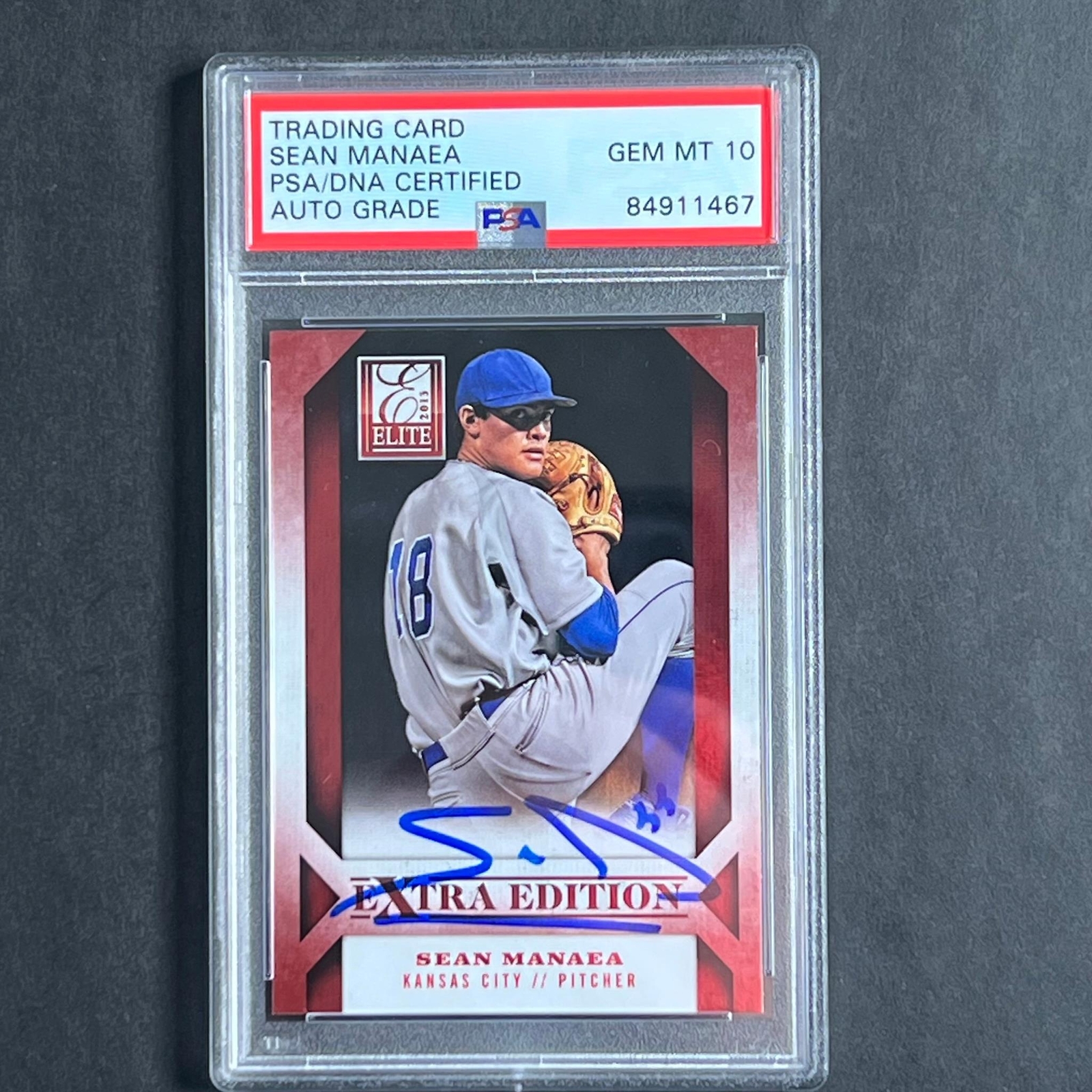 2013 Panini Elite Extra Edition #10 Sean Manaea Signed Card Auto Grade 10 PSA Sl
