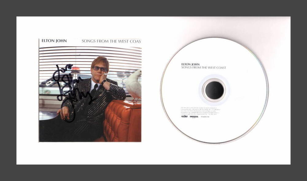 Elton John Signed Autograph Songs From the West Coast Framed CD Display JSA COA
