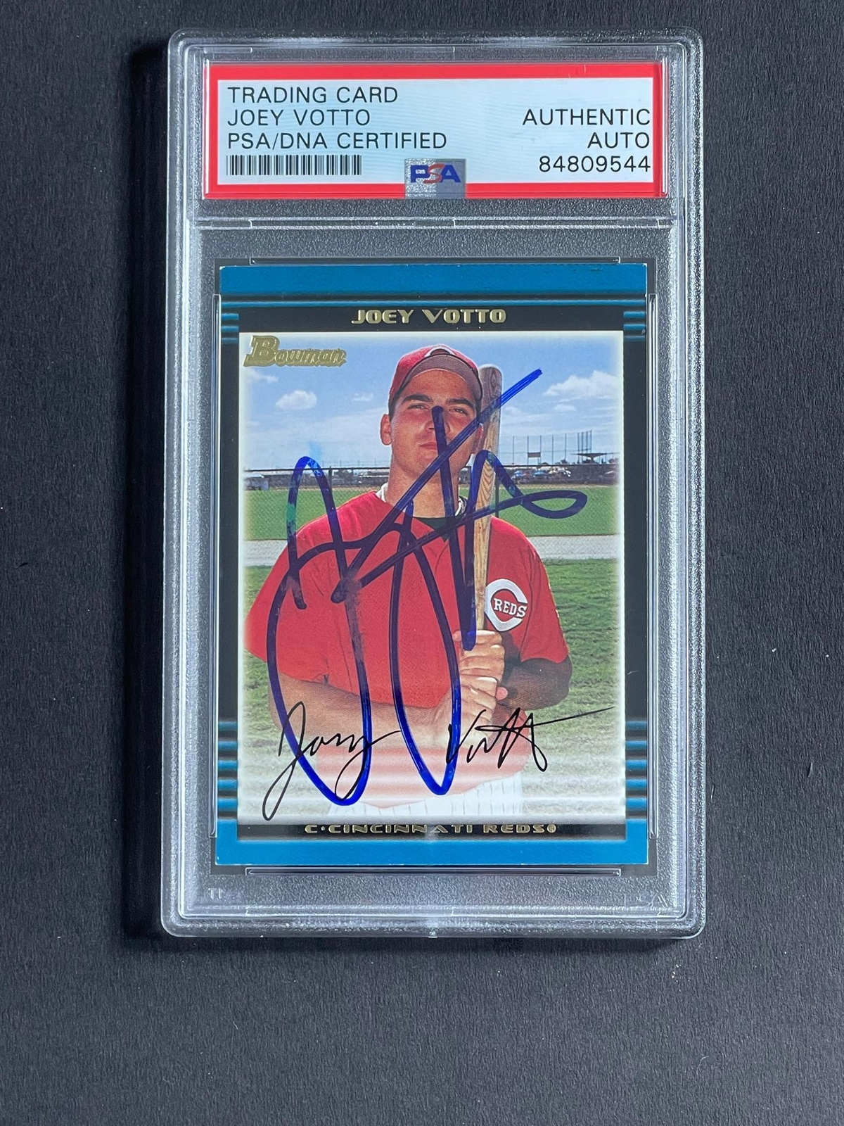 2002 Topps Bowman #BDP44 Joey Votto Signed Card PSA Slabbed Reds
