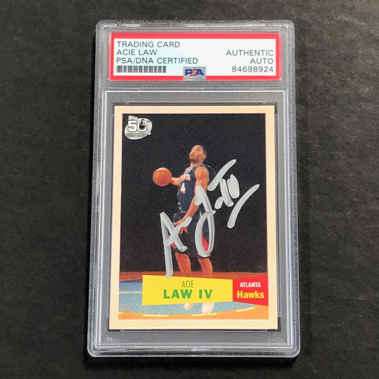 2007 Topps #121 Acie Law IV Signed AUTO PSA Slabbed Hawks

