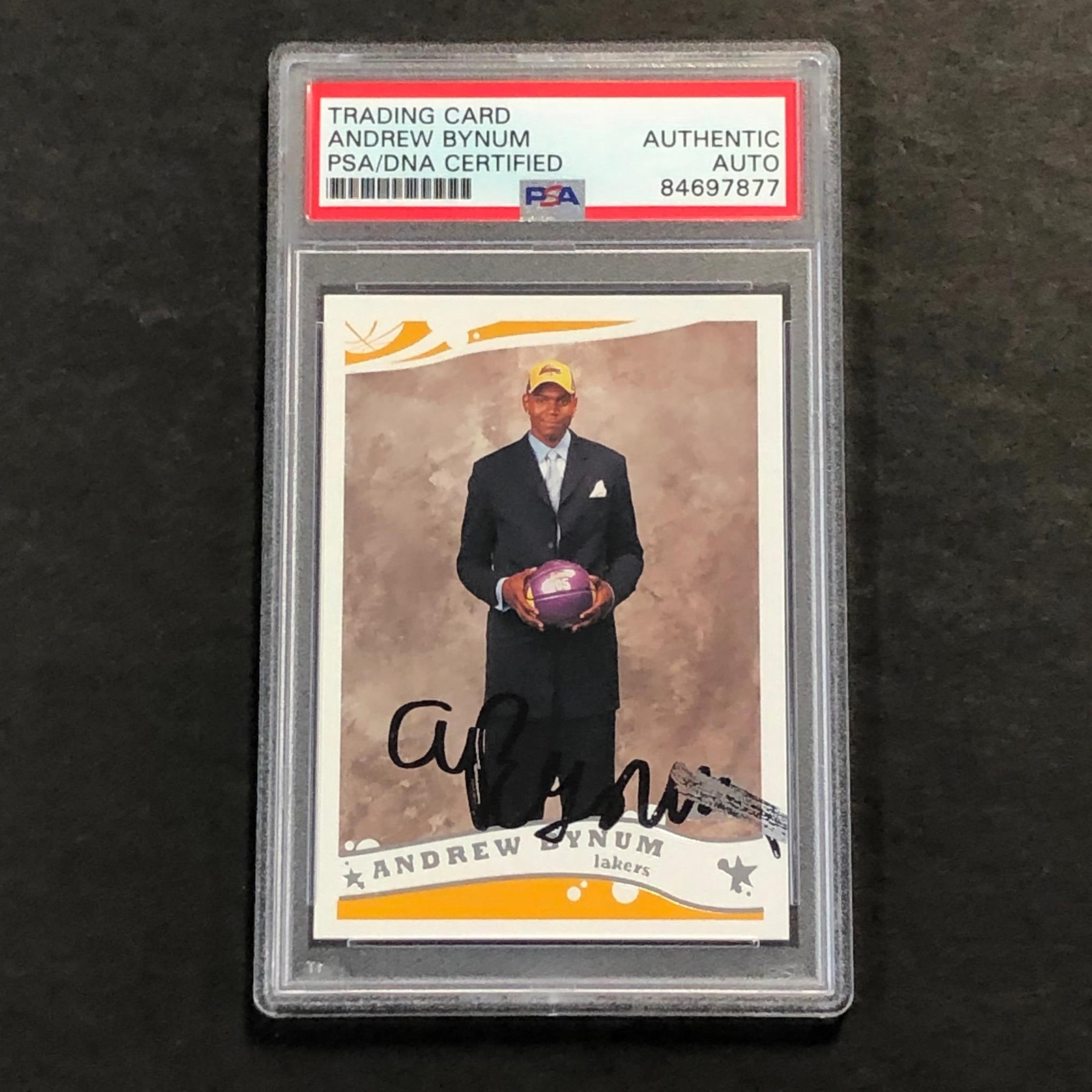 2005-06 Topps #230 Andrew Bynum Signed Card AUTO PSA Slabbed Lakers
