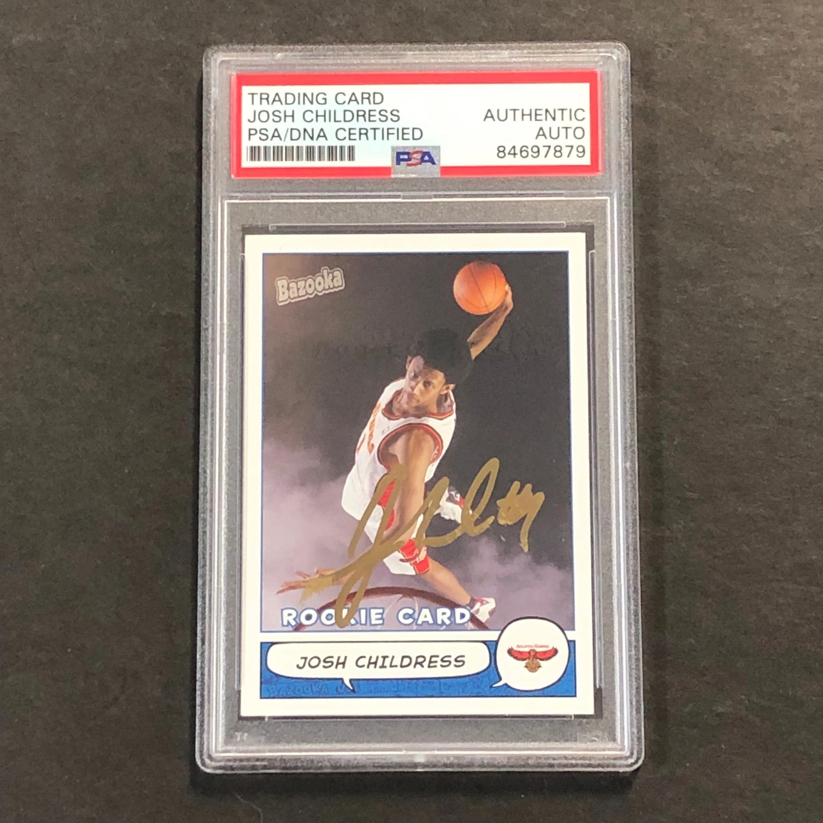 2005 Topps Bazzoka #172 Josh Childress Signed Card AUTO PSA Slabbed RC Hawks
