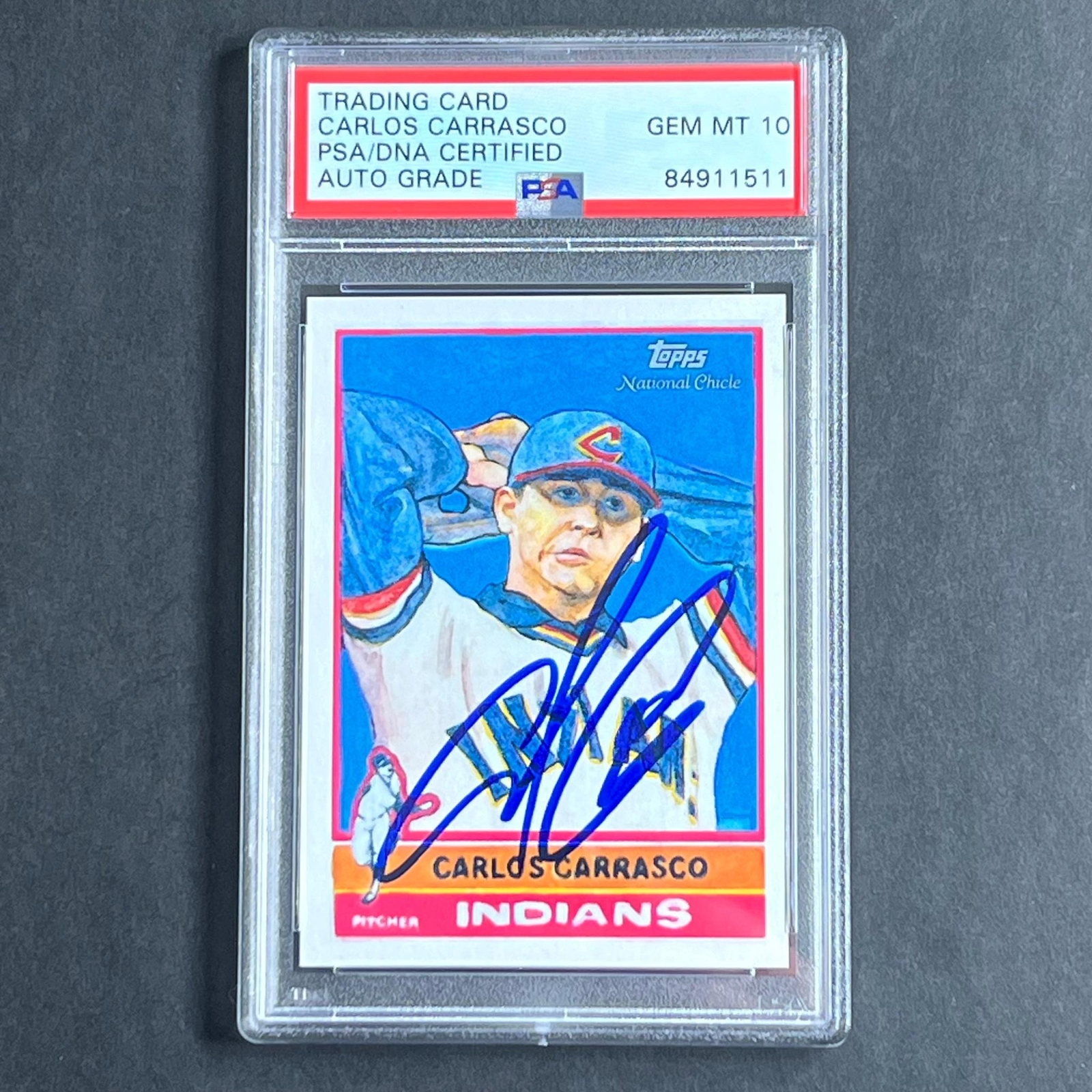 2010 Topps Diamond Stars #322 Carlos Carrasco Signed Card PSA Slabbed Auto 10 In
