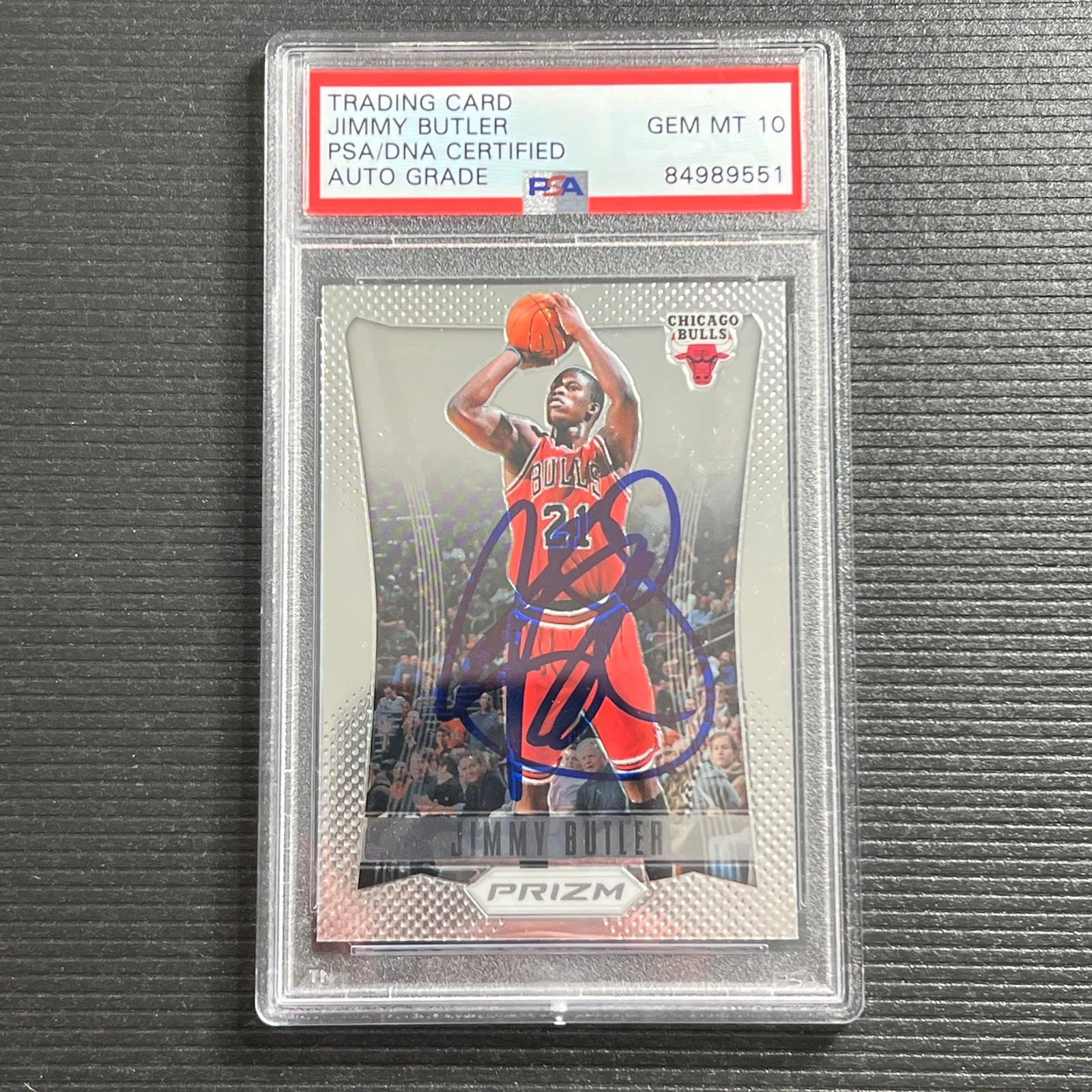 2012 Panini Prizm #205 Jimmy Butler Signed Rookie Card Auto Grade 10 PSA Slabbed
