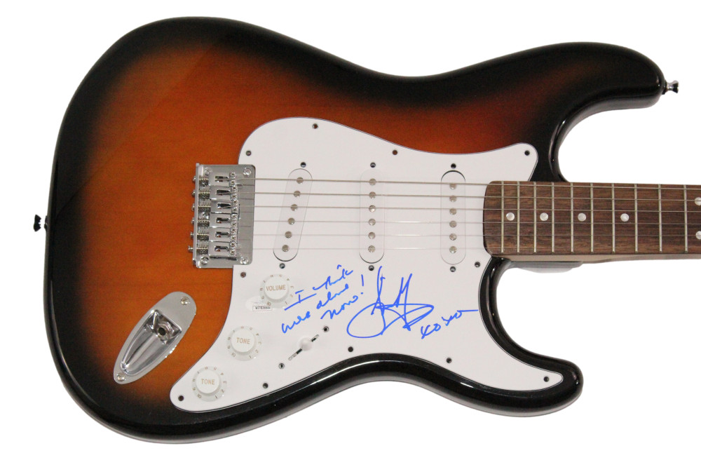 Tiffany Darwish Signed Autograph Fender Guitar I Think We're Alone Now insc JSA
