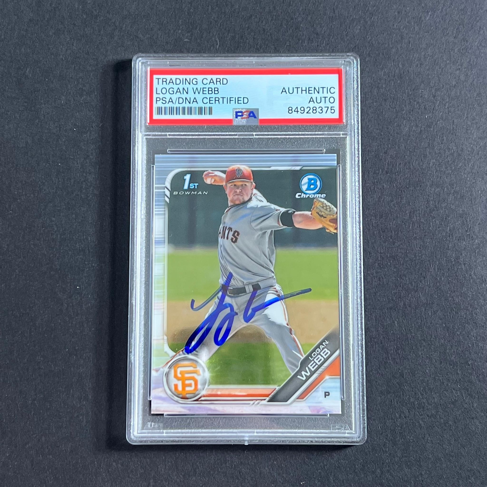 2019 Topps Bowman Chrome #BCP-79 Logan Webb Signed Card PSA Slabbed Auto Giants
