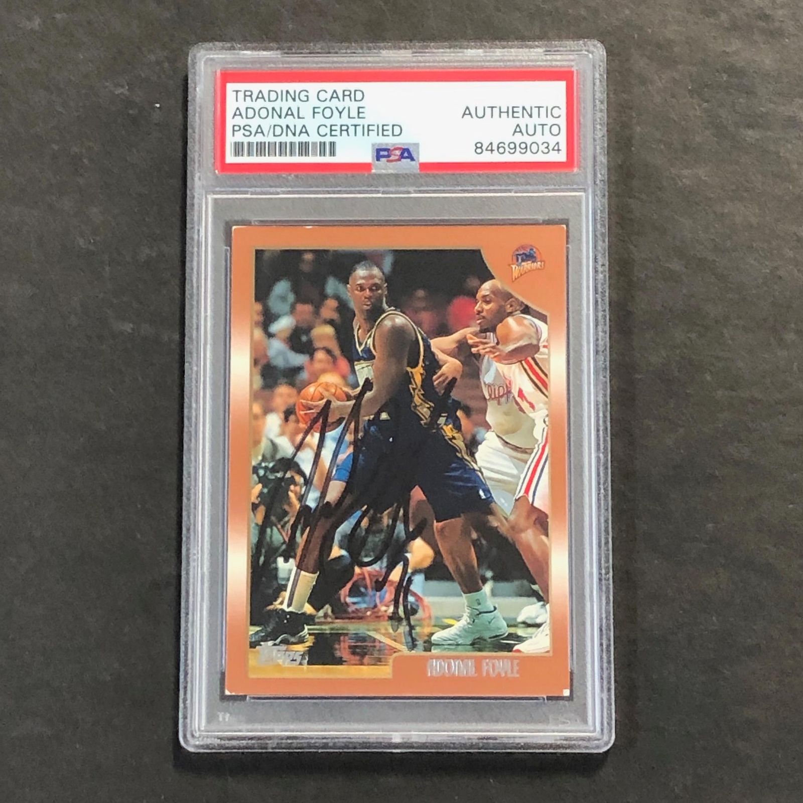 1998 Rookie Card #21 Adonal Foyle Signed Card AUTO PSA Slabbed Warriors RC
