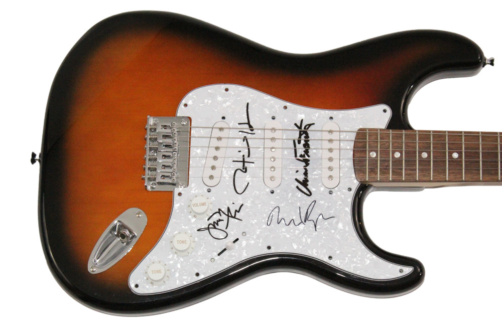 Talking Heads Full Band Signed Autograph Fender Electric Guitar David Byrne JSA

