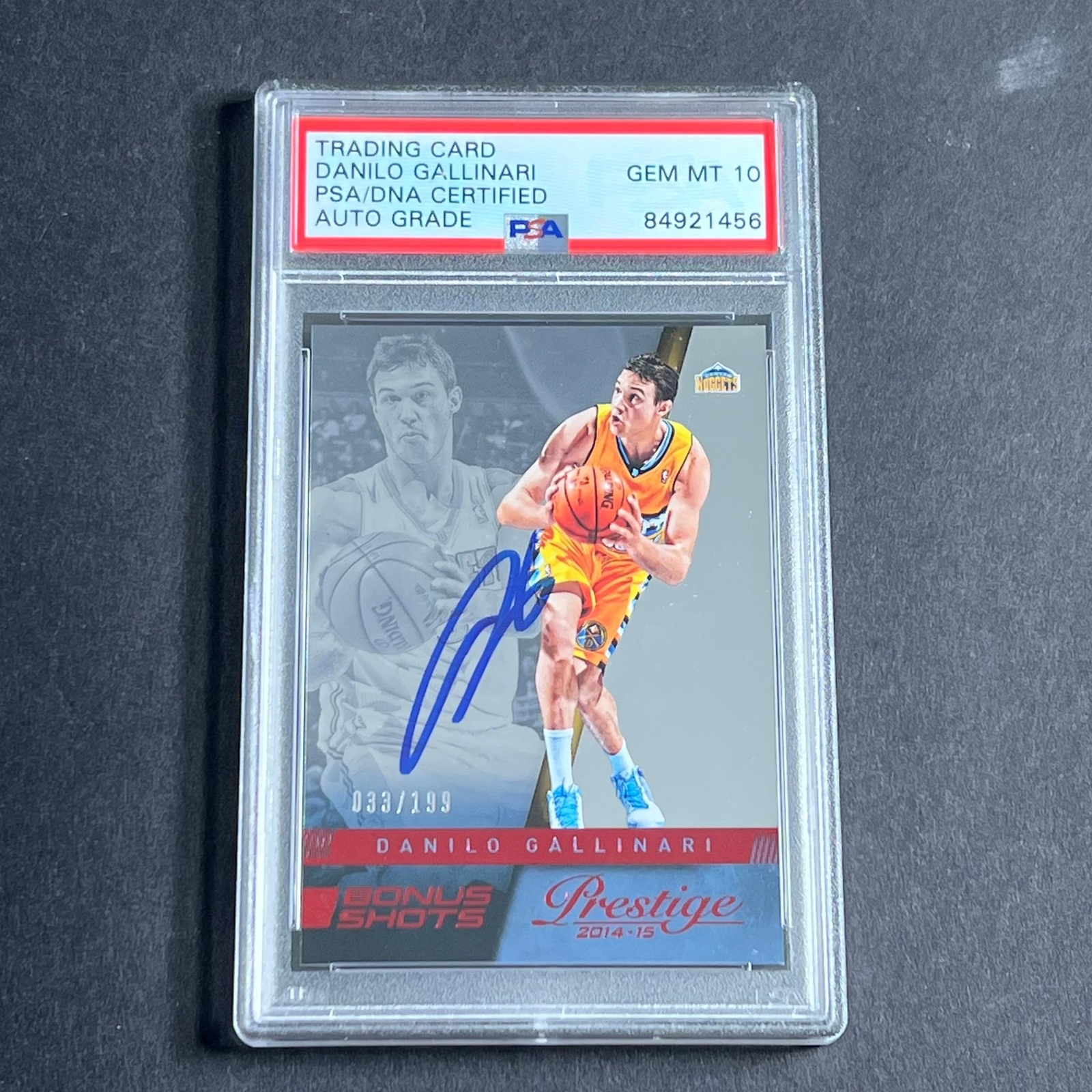2014-15 Panini Prestige #28 Danilo Gallinari Signed AUTO Grade 10 PSA Slabbed Nu
