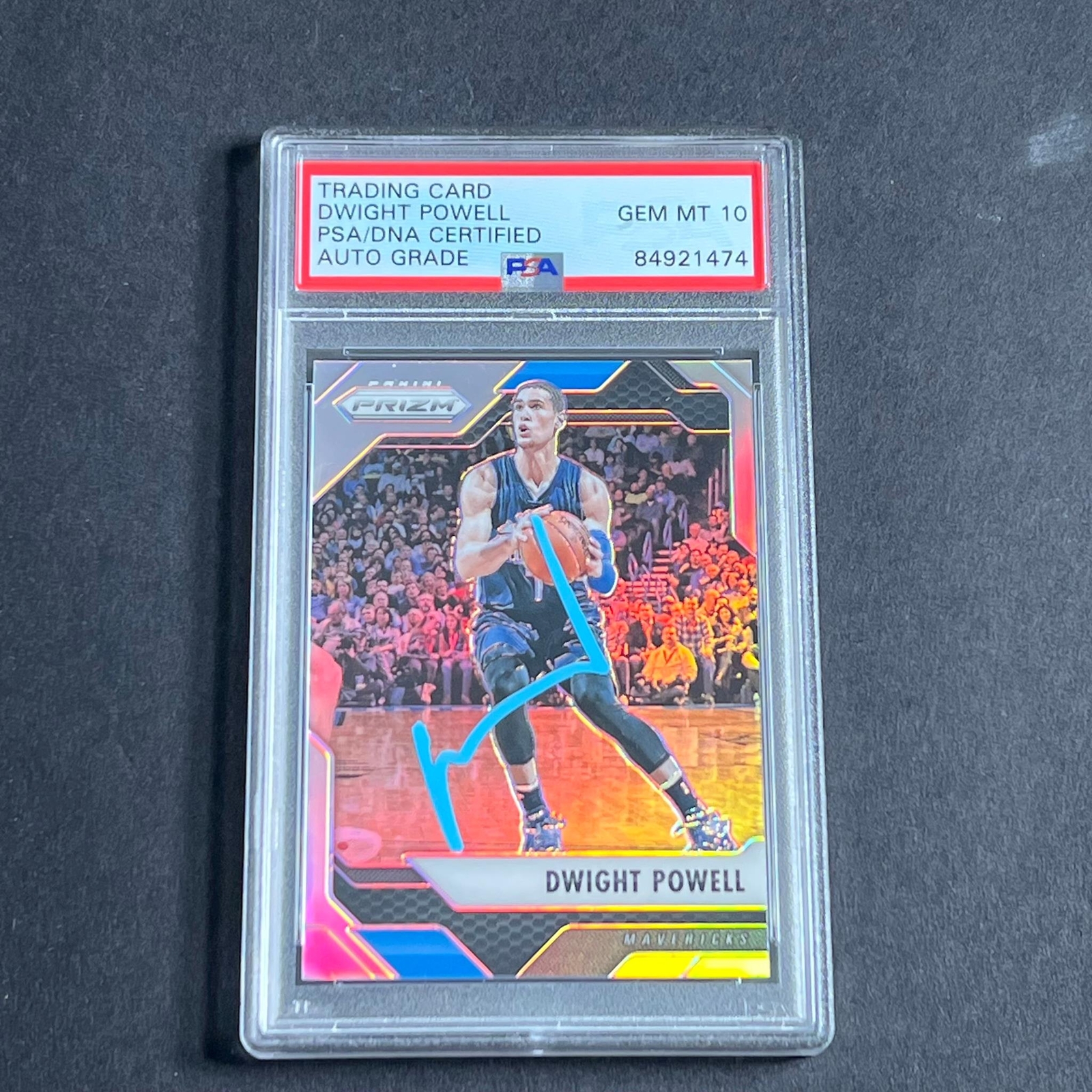 2016-17 Panini Prizim #160 Dwight Powell Card Auto Grade 10 PSA Slabbed Maverick
