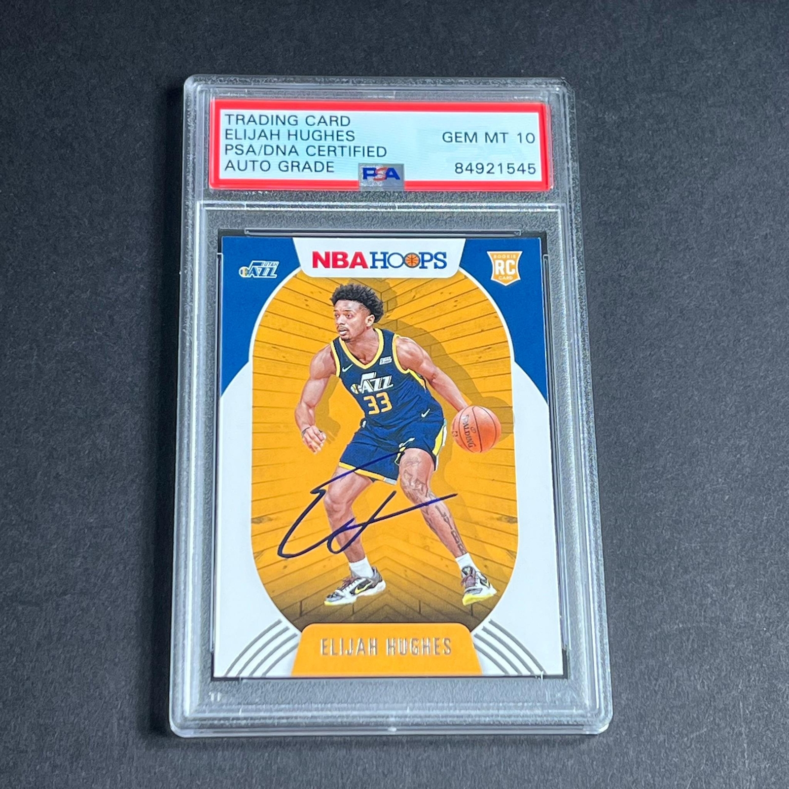 2020-21 Panini NBA Hoops #224 Elijah Hughes Signed AUTO Grade 10 PSA Slabbed RC
