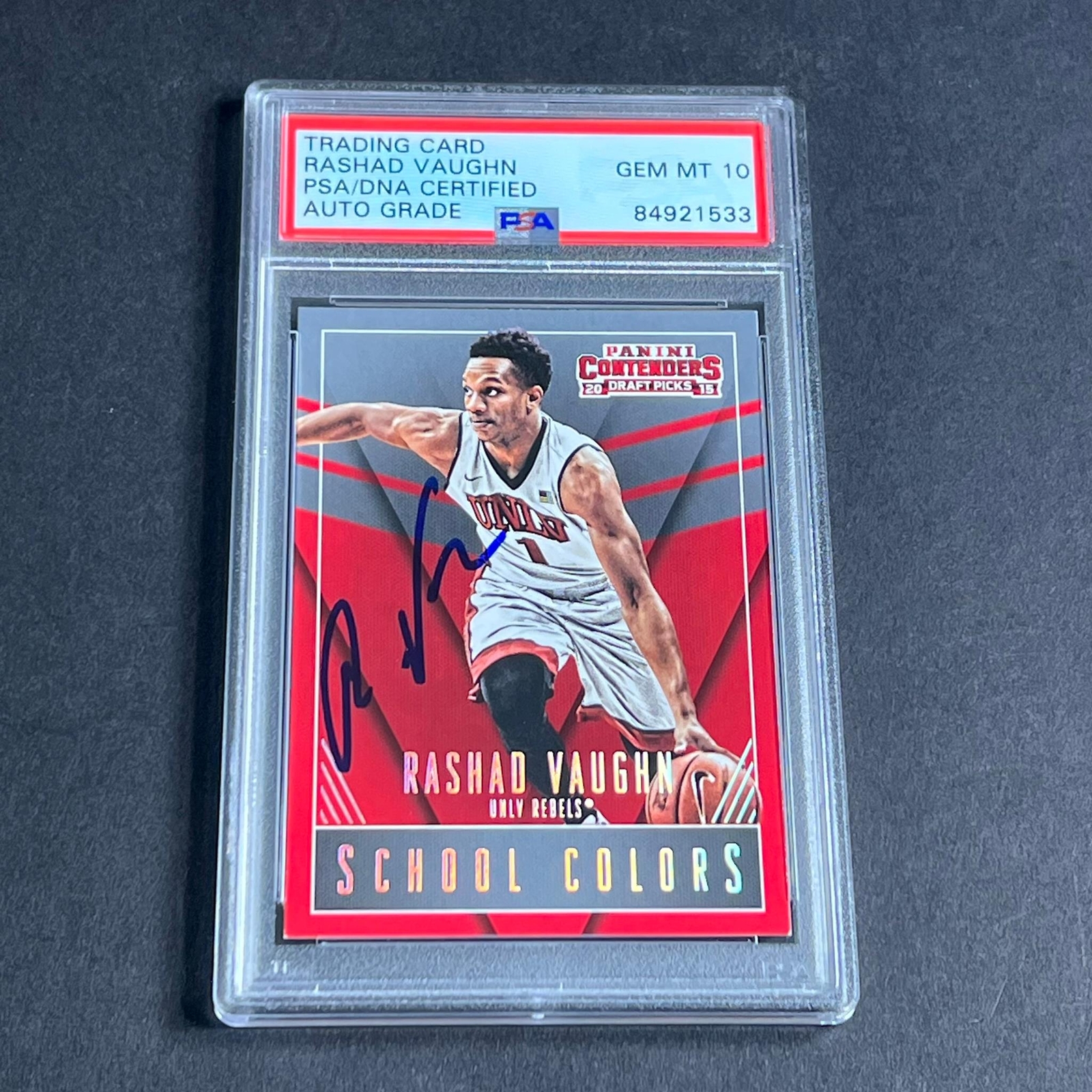 2015 Panini Contenders Draft Picks #37 Rashad Vaughn Signed Card AUTO Grade 10 P
