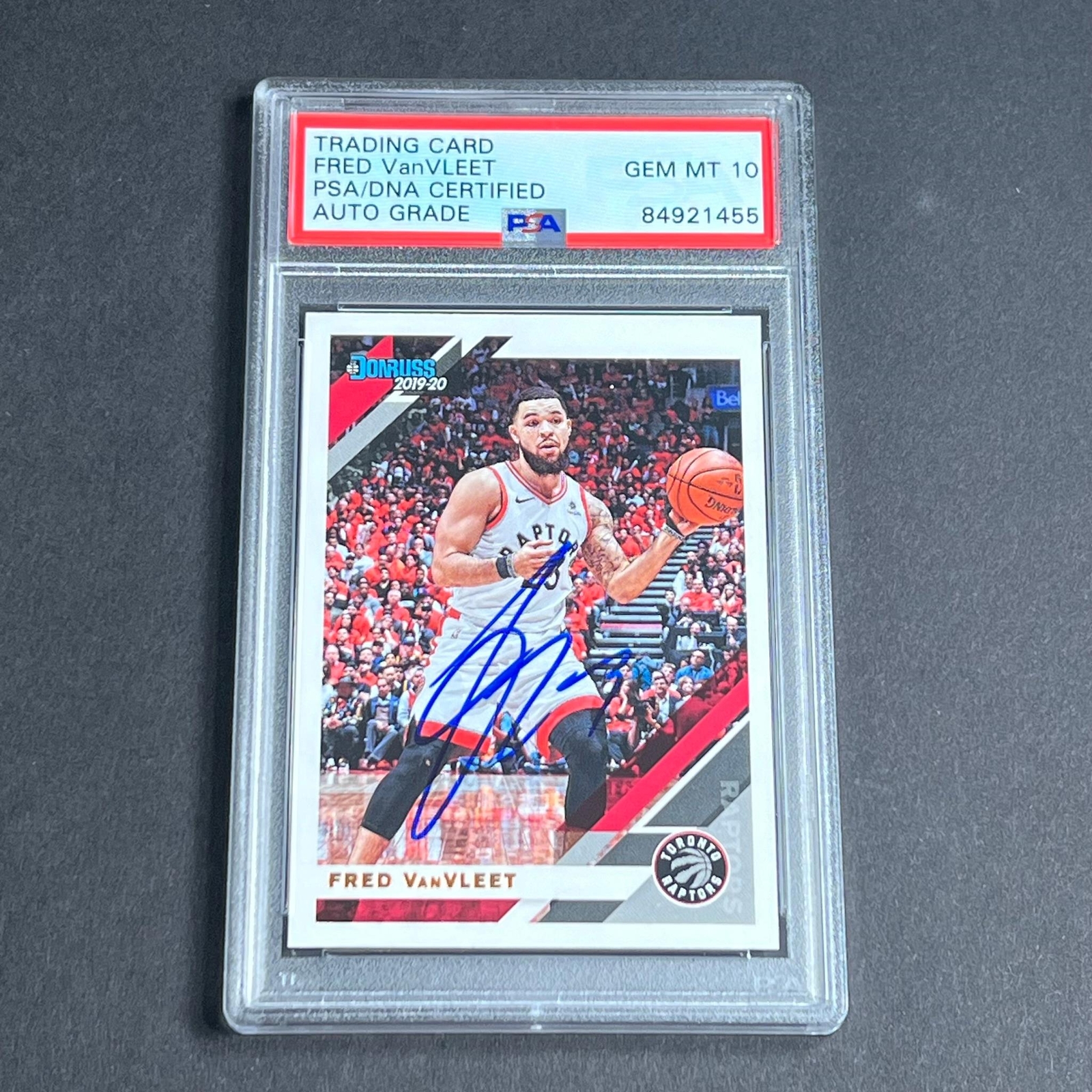 2019-20 Panini Donruss #190 Fred VanVleet Signed Card AUTO Grade 10 PSA Slabbed
