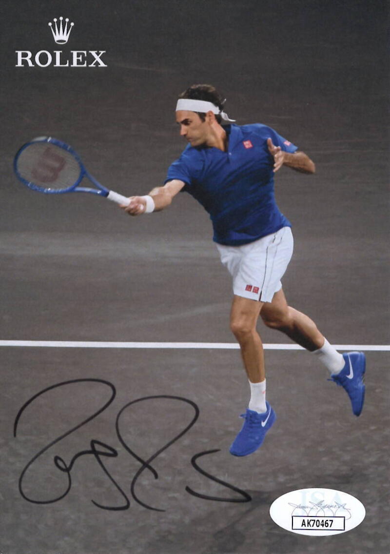 Roger Federer Signed Autograph 4x6 Photo Card Wimbledon Champion Tennis JSA COA
