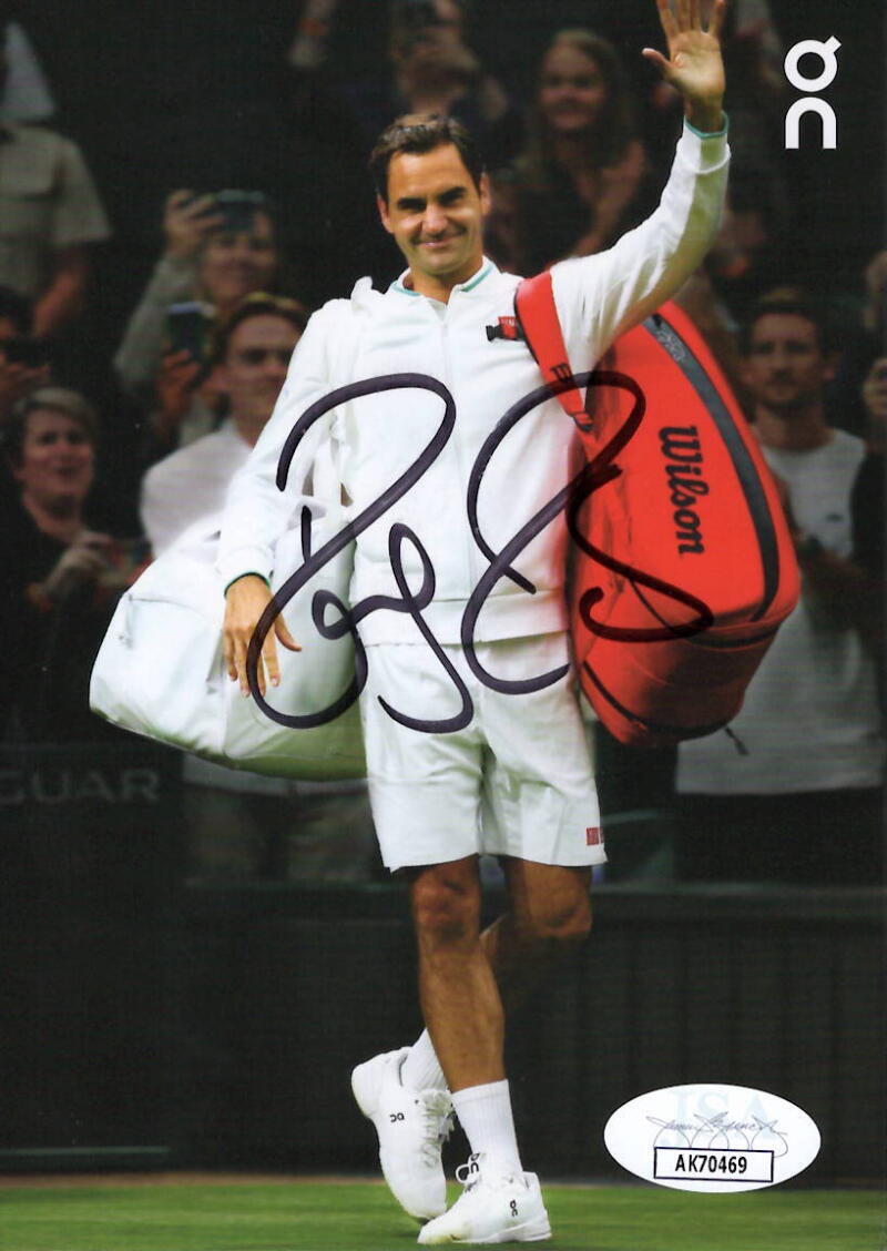 Roger Federer Signed Autograph 4x6 Photo Card - Tennis Greatest Ever w/ JSA COA
