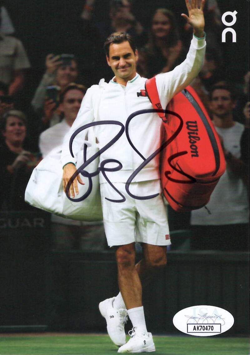 Roger Federer Signed Autograph 4x6 Photo Card - Greatest Tennis Player Ever JSA
