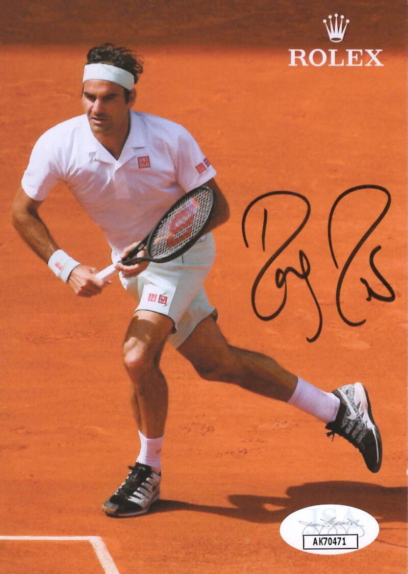 Roger Federer Signed Autograph 4x6 Photo Card - Wimbledon & US Open Champion JSA
